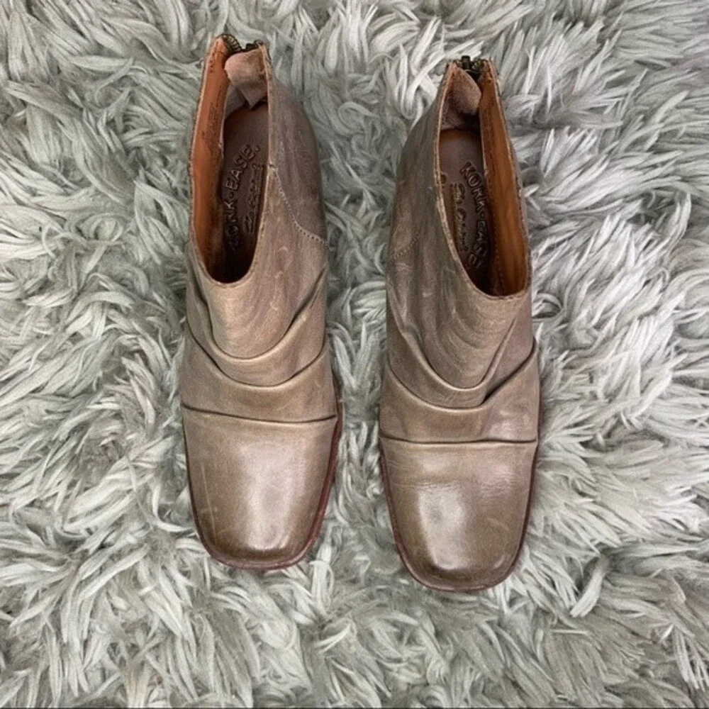 Kork Ease Kissel leather block heel ankle booties women's shoe size 6